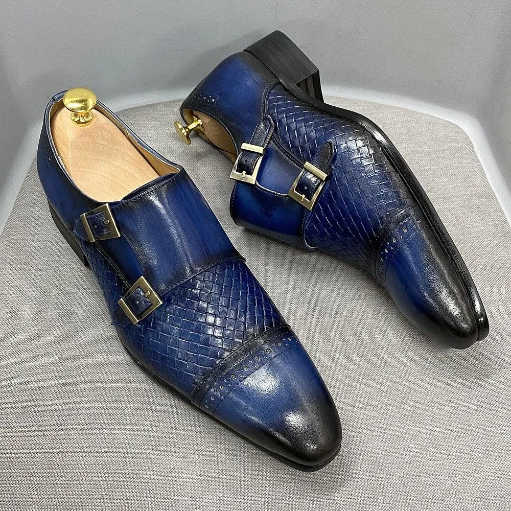 Men's Luxurious Classic Leather Oxfords W/ Buckle Strap
