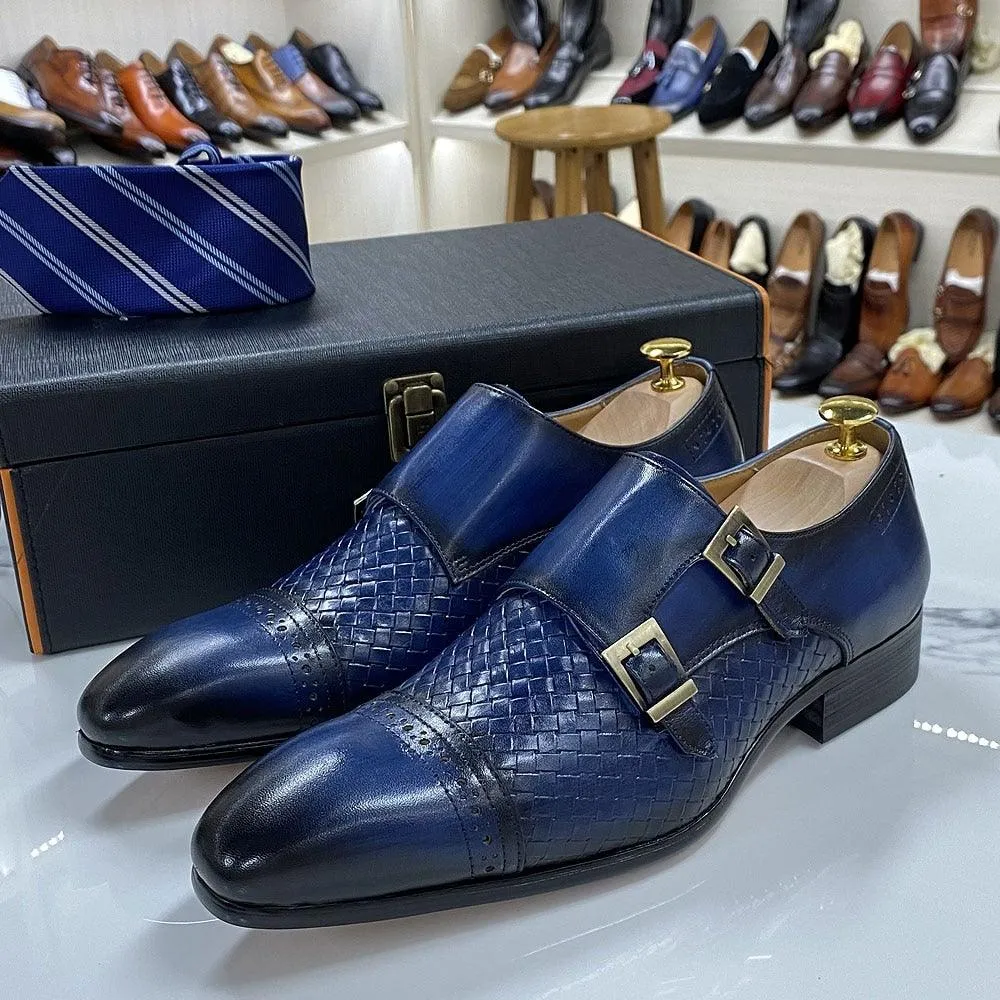 Men's Luxurious Classic Leather Oxfords W/ Buckle Strap