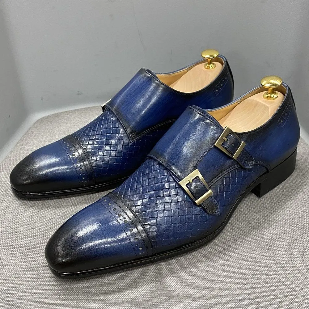 Men's Luxurious Classic Leather Oxfords W/ Buckle Strap