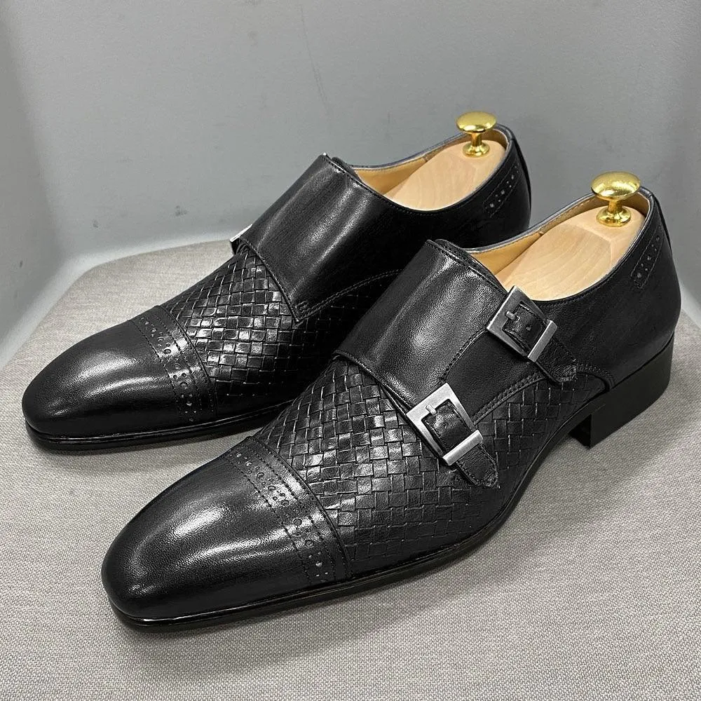 Men's Luxurious Classic Leather Oxfords W/ Buckle Strap