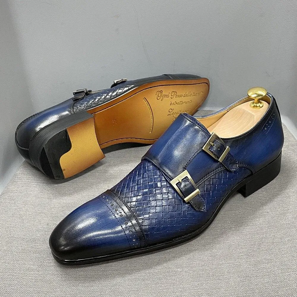 Men's Luxurious Classic Leather Oxfords W/ Buckle Strap