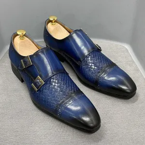 Men's Luxurious Classic Leather Oxfords W/ Buckle Strap