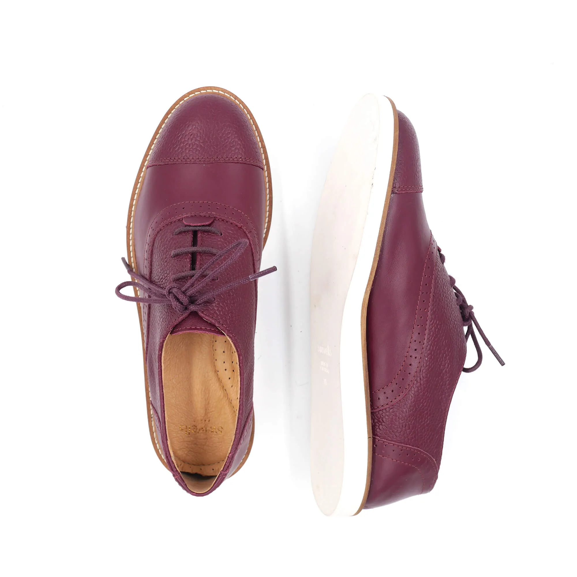 Miss Berry - Derbies Bordeaux en Cuir