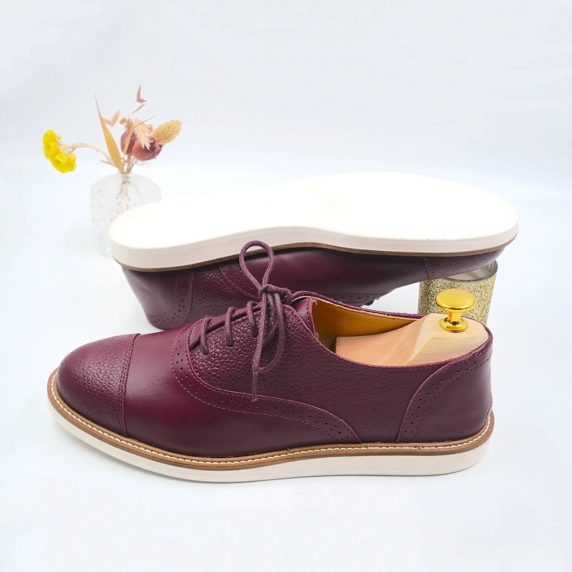 Miss Berry - Derbies Bordeaux en Cuir