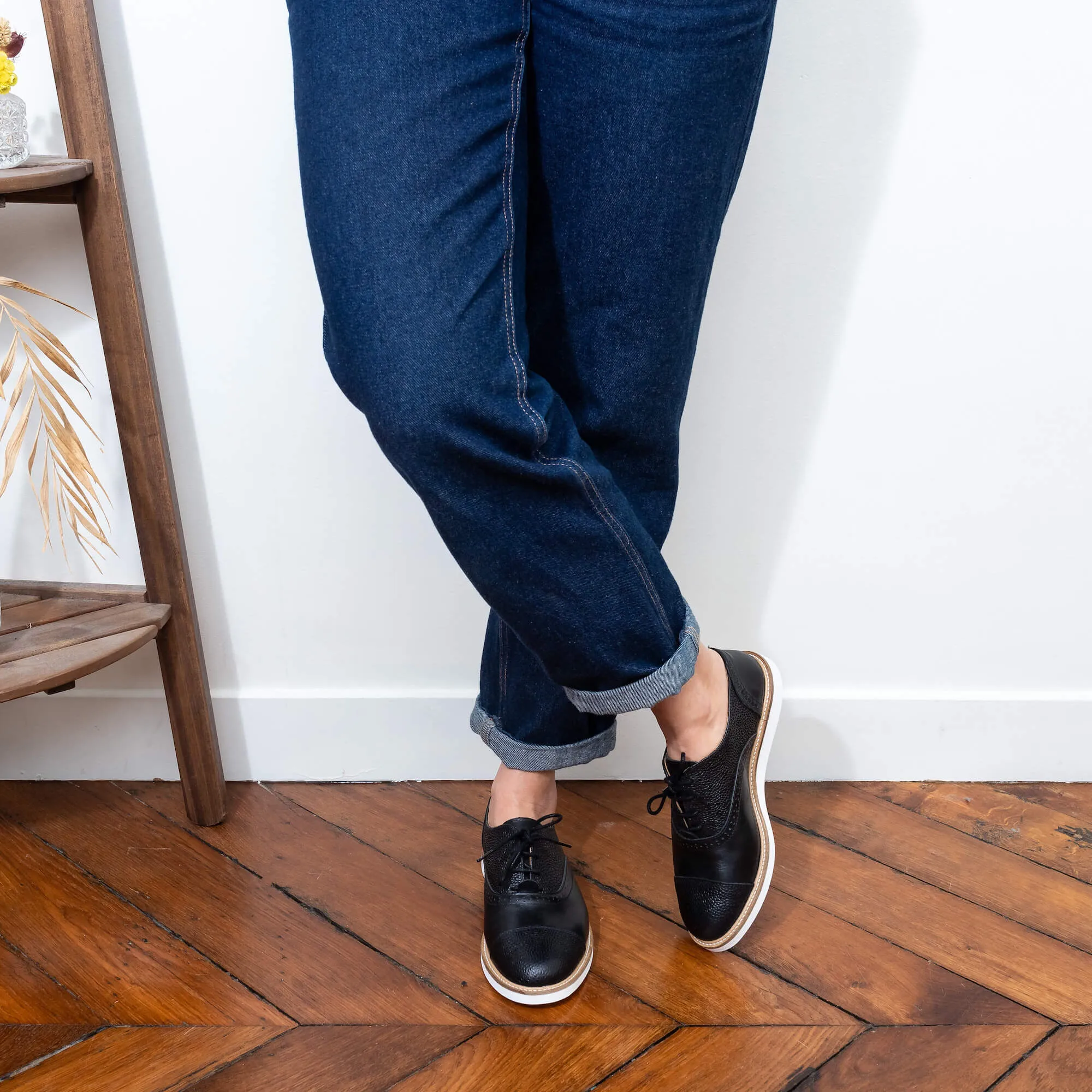 Miss Poppy - Derbies Noires en Cuir