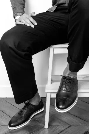 Miss Poppy - Derbies Noires en Cuir