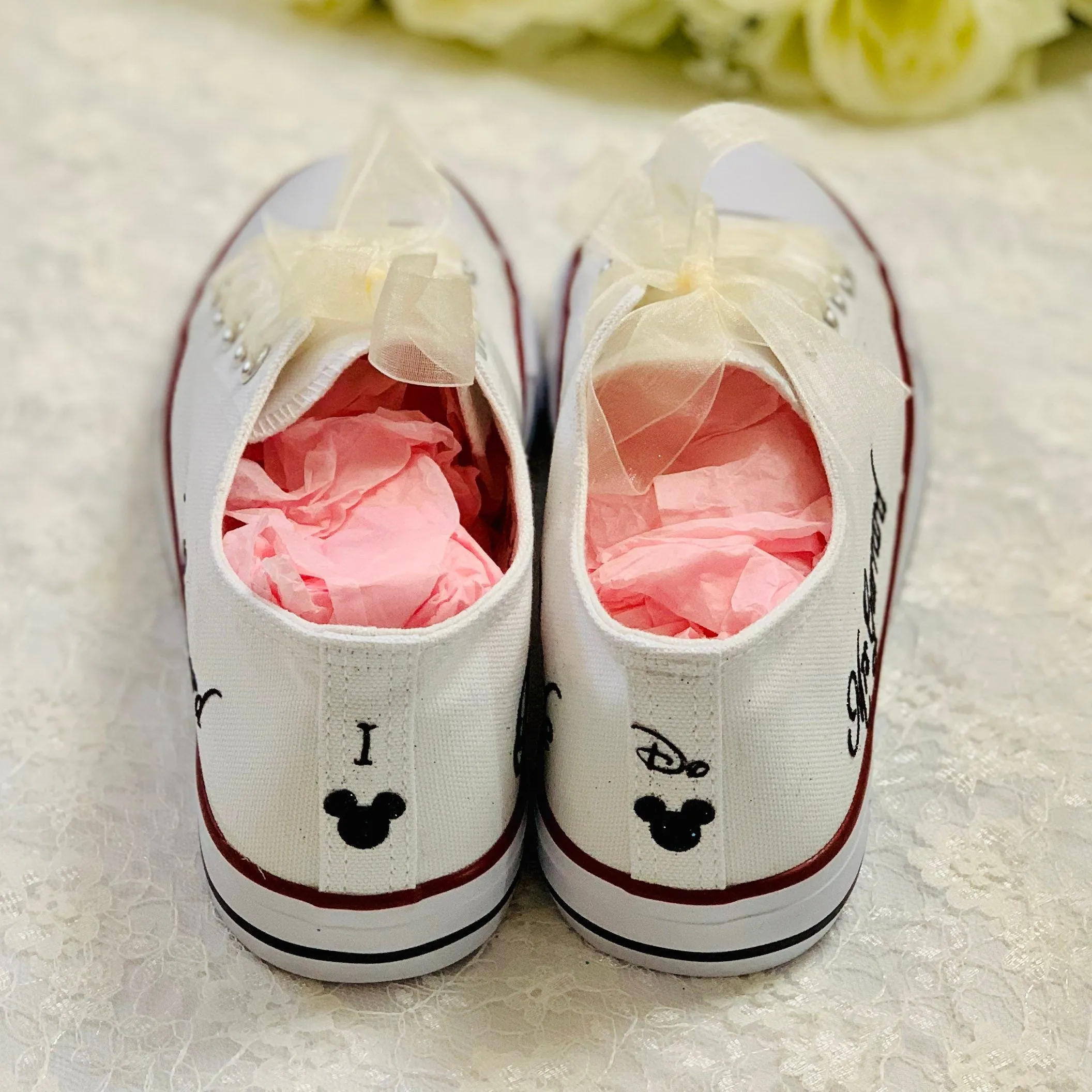 Personalised Bridal Flat Shoes, Custom Canvas Sneakers, Trainers, Converse Style Wedding Shoes, Any Theme