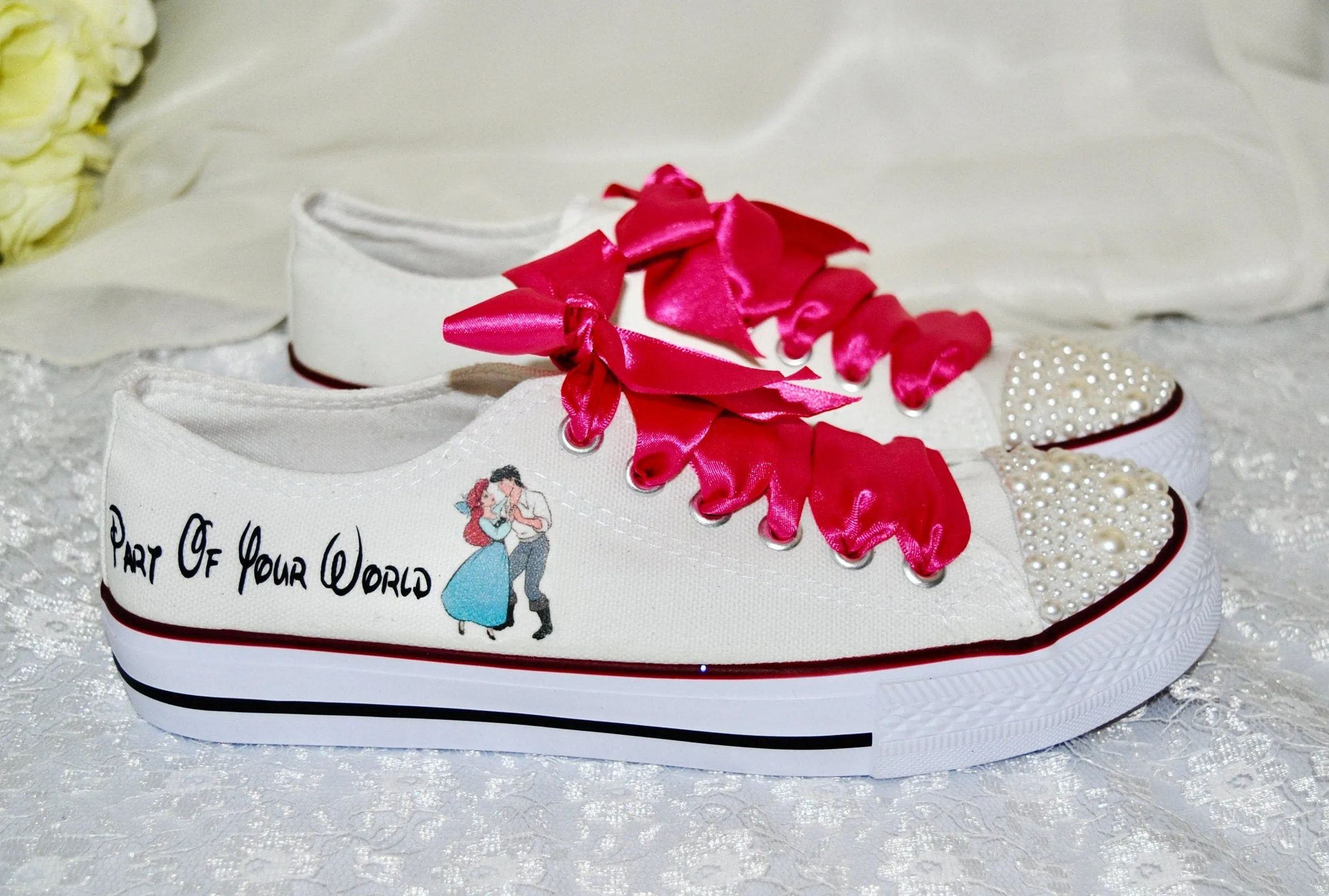 Personalised Bridal Flat Shoes, Custom Canvas Sneakers, Trainers, Converse Style Wedding Shoes, Any Theme
