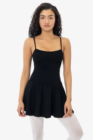 PON3661 - Ponte Mini Drop Waist Spaghetti Dress
