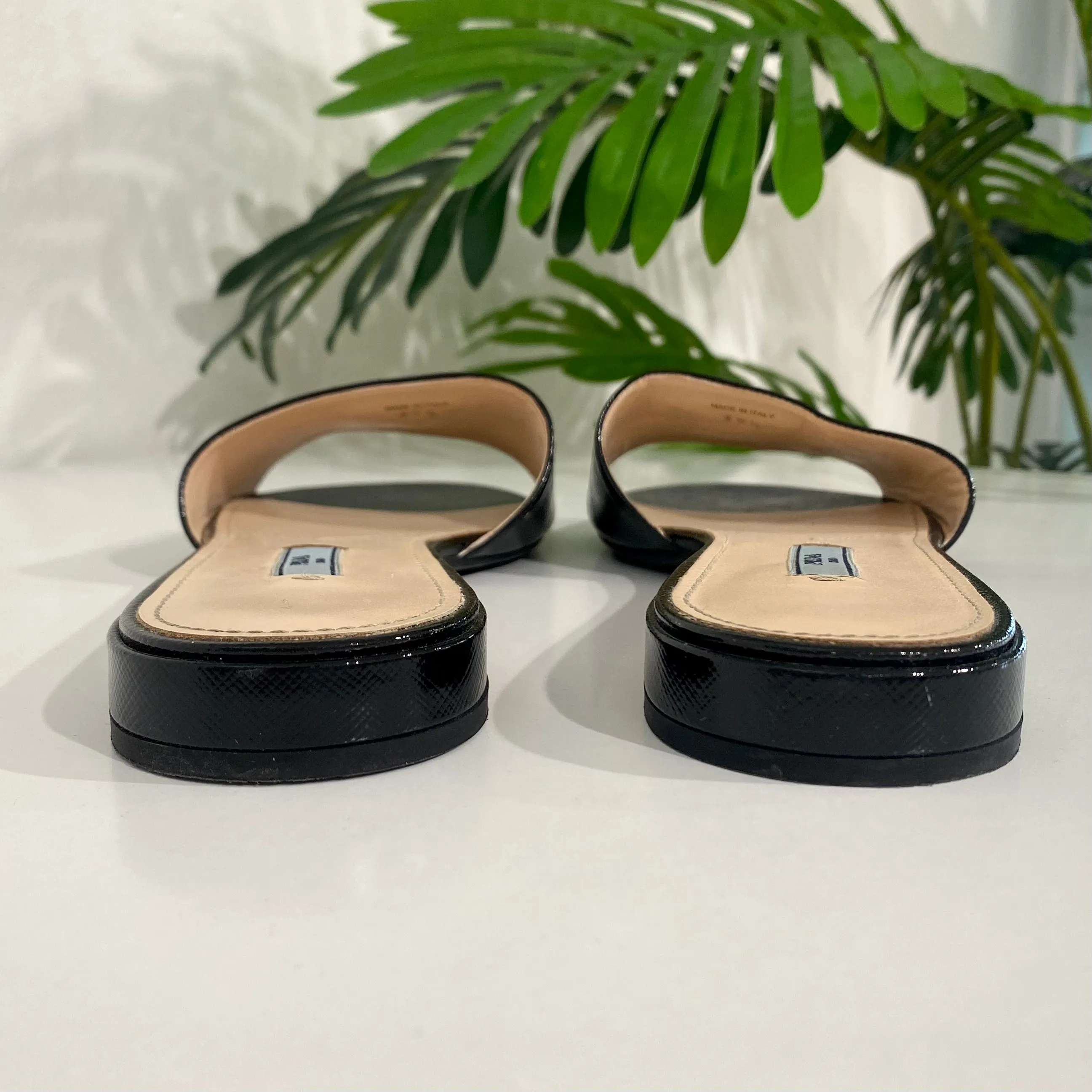 Prada Black Slide Sandals