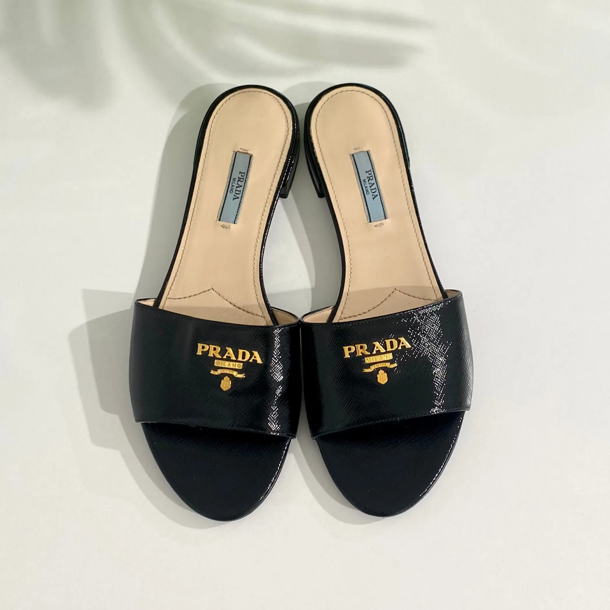 Prada Black Slide Sandals