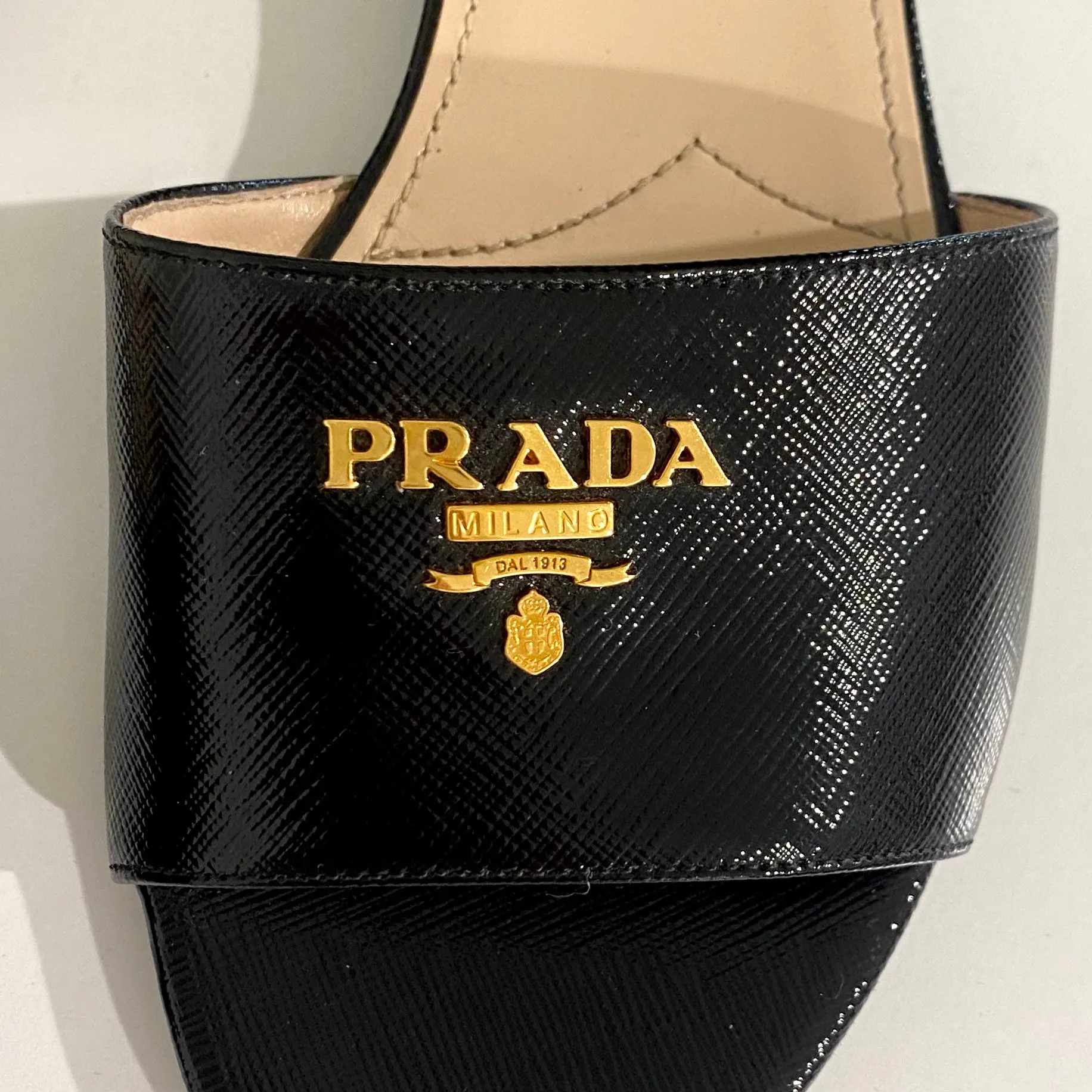 Prada Black Slide Sandals