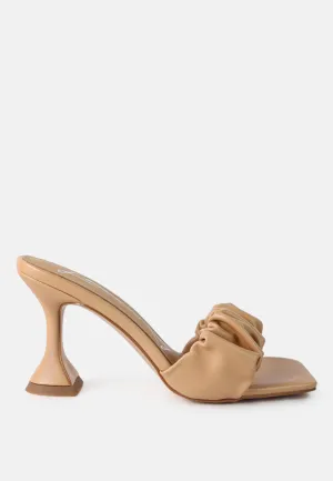 rebel ruched straps spool heel sandals