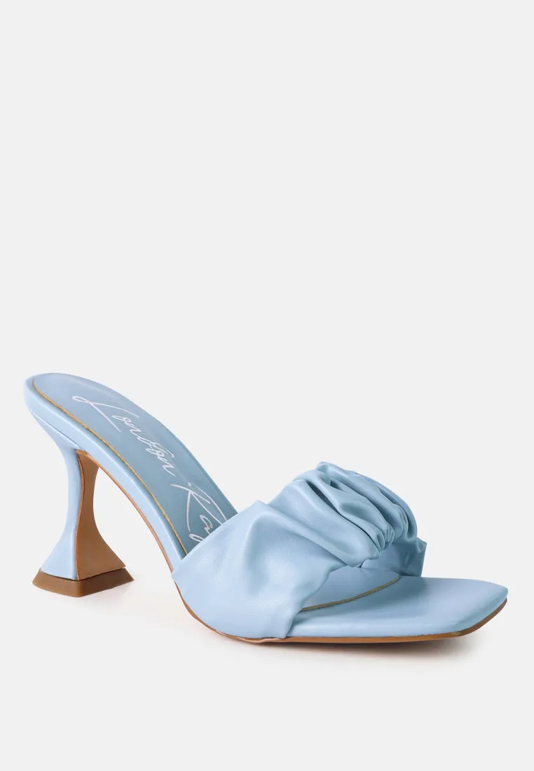 rebel ruched straps spool heel sandals