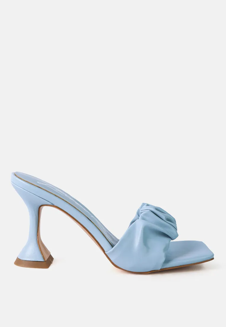 rebel ruched straps spool heel sandals