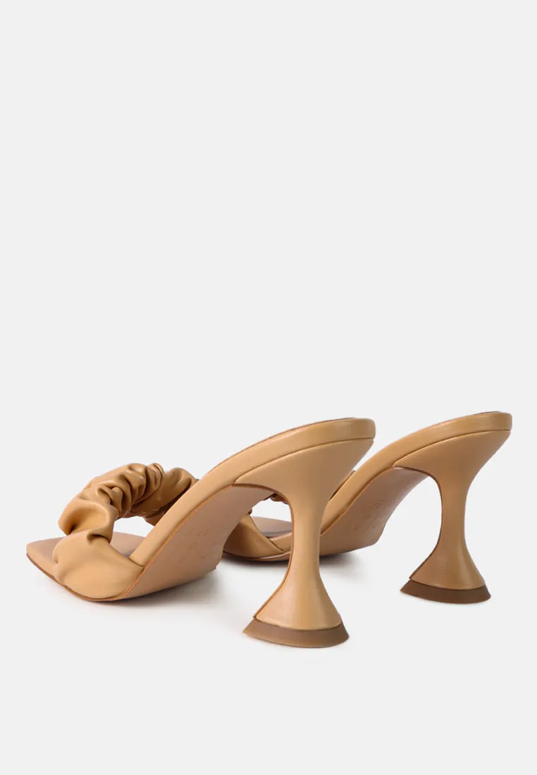 rebel ruched straps spool heel sandals