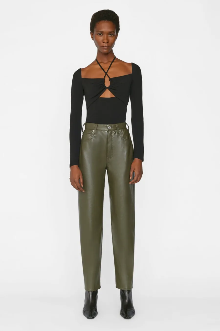 Recycled Leather Le High 'N' Tight Straight  Fatigue