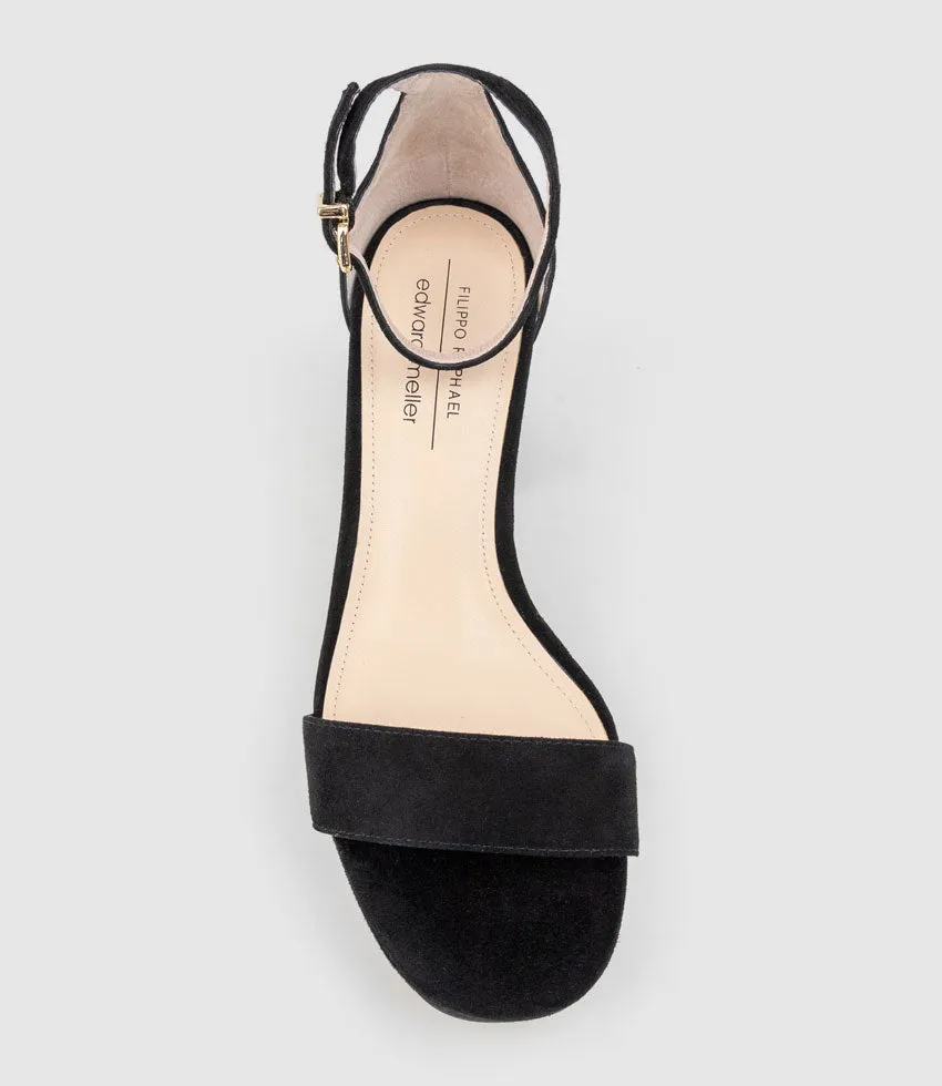 RESDIN80 Single Strap Platform Sandal in Black Suede