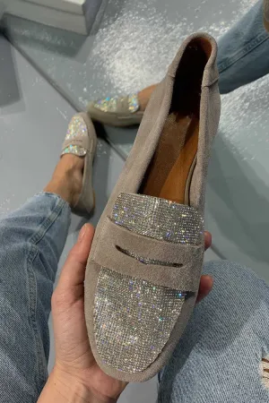 Sequined Khaki Espadrilles