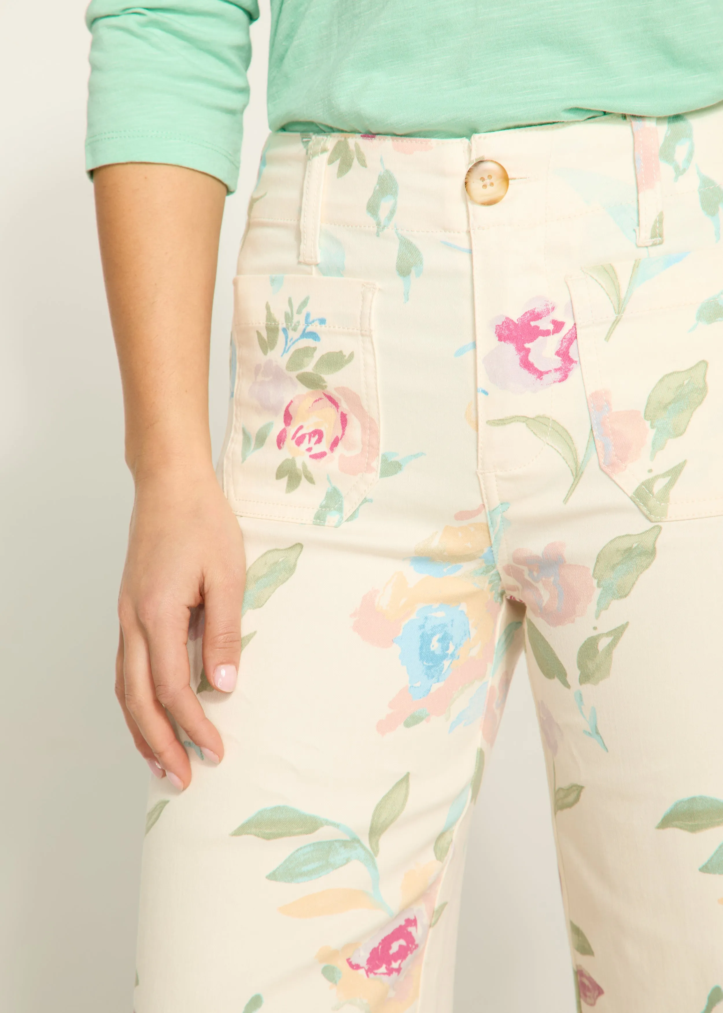 Suzanne Wide Crop Denim, Libby Print