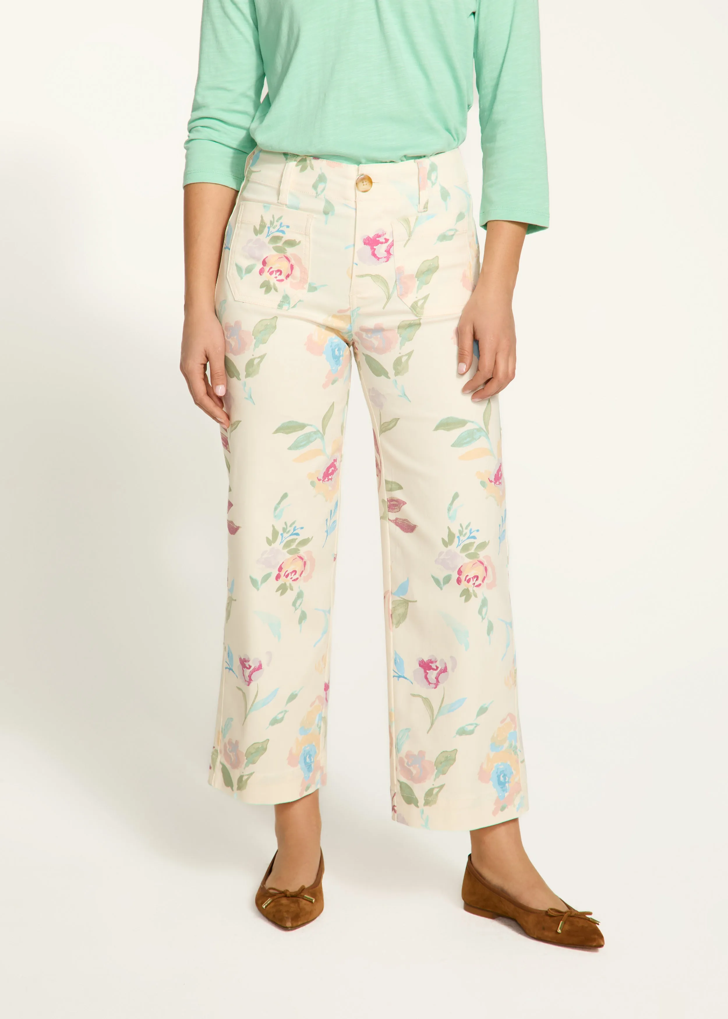Suzanne Wide Crop Denim, Libby Print