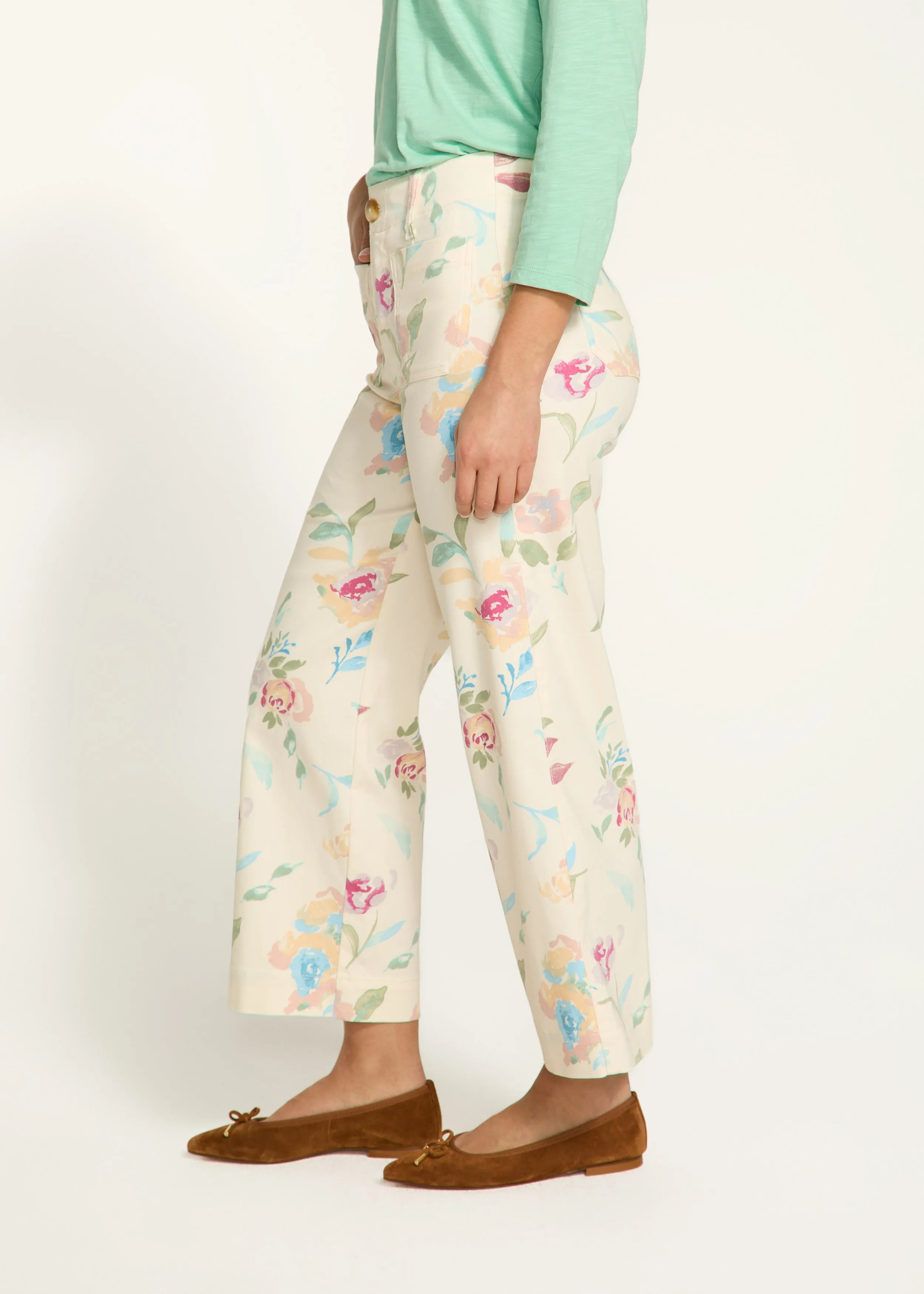 Suzanne Wide Crop Denim, Libby Print