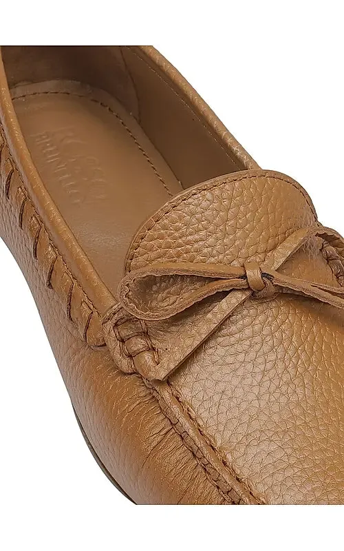 Tan Moccasins With Bow Detail