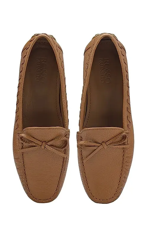 Tan Moccasins With Bow Detail