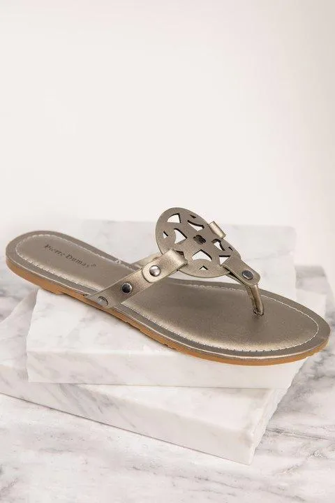 The Sky Is The Limit Pewter Gray Sandals