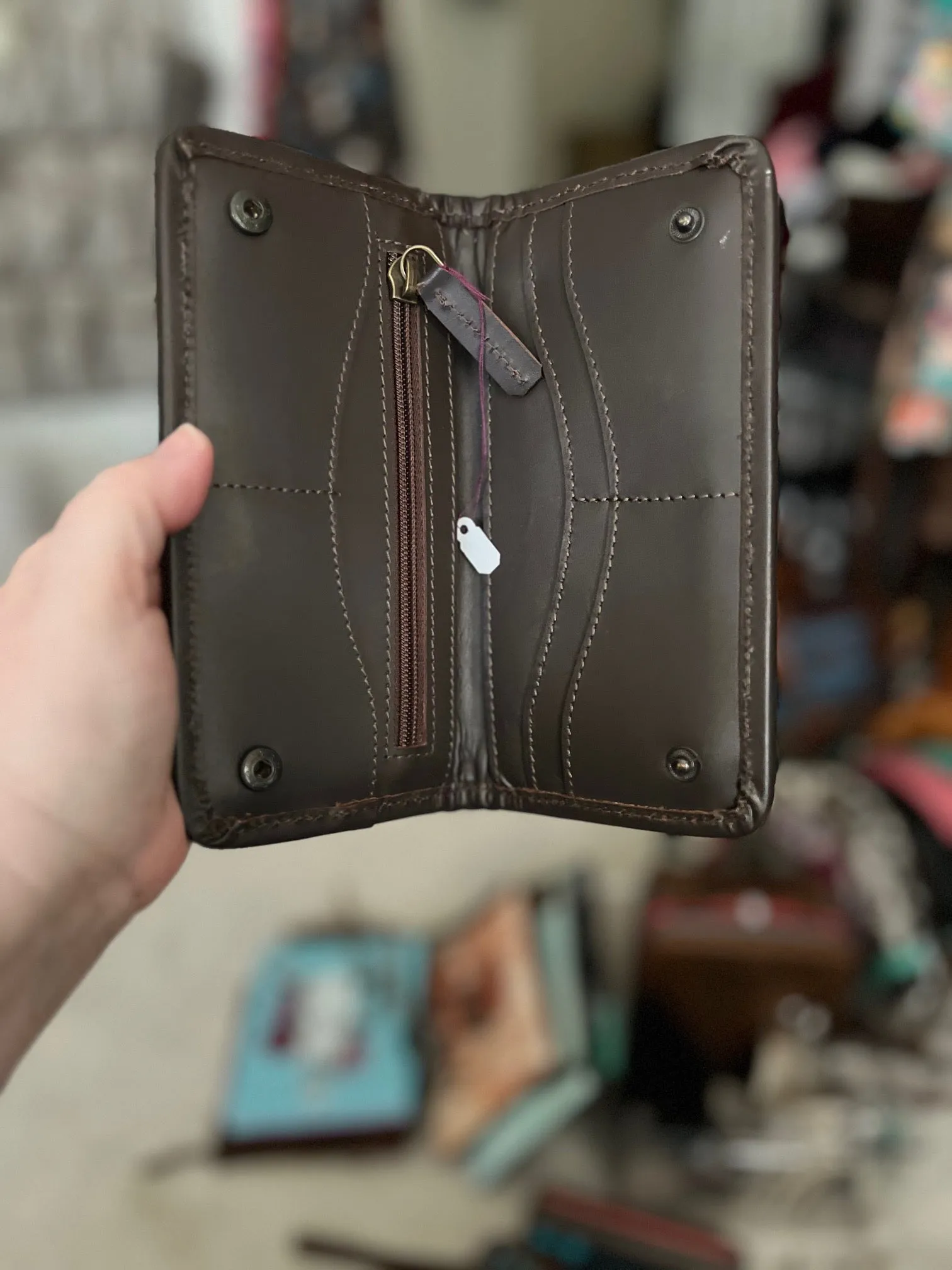 Western Genuine Hand Tooled Leather Wallet
