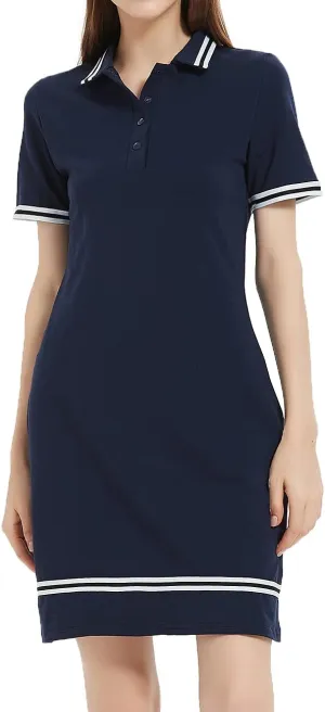 Women's Polo Dress, Shirt Dresses for Curvy Ladies with Polo Neck, Sporty Look for Summer