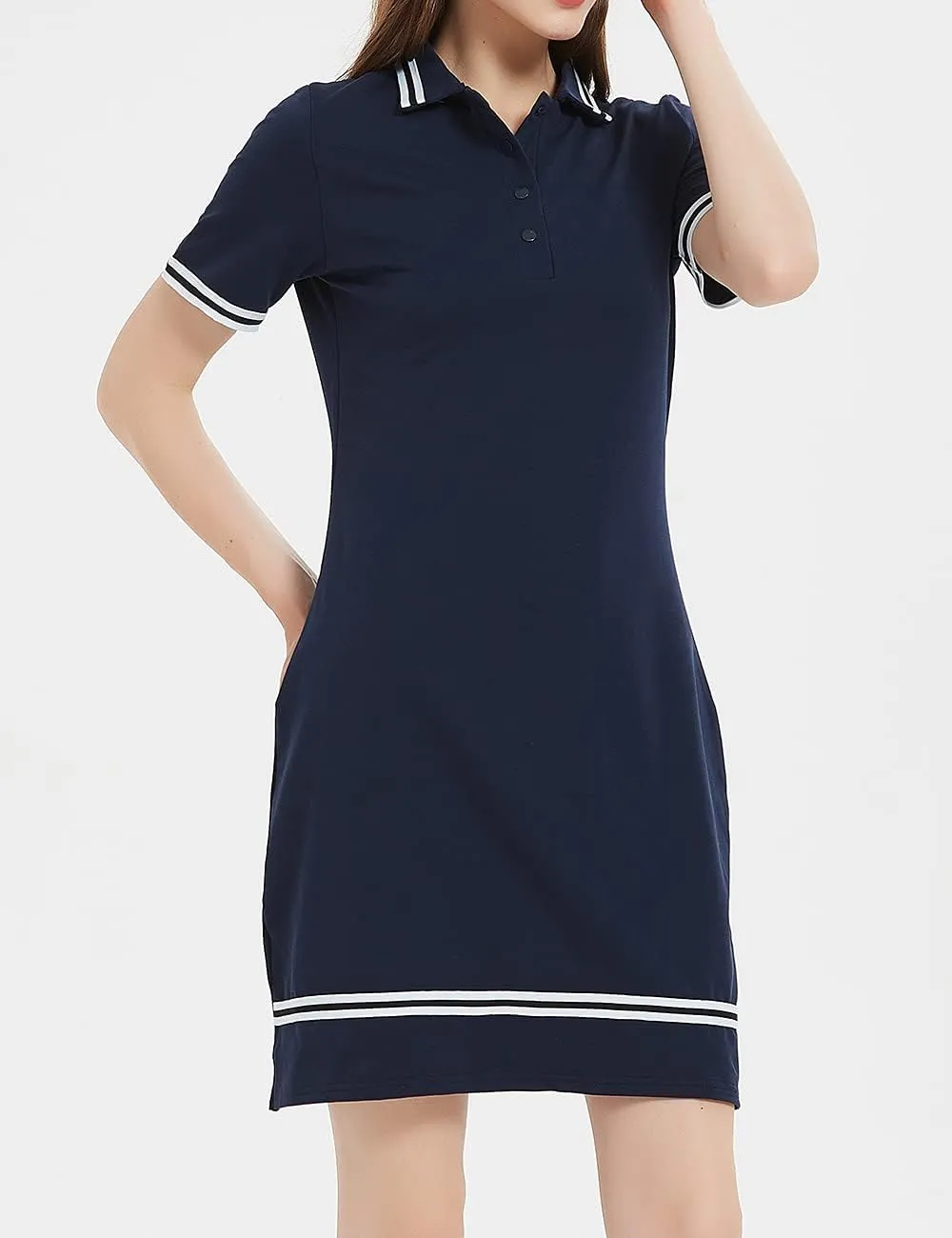 Women's Polo Dress, Shirt Dresses for Curvy Ladies with Polo Neck, Sporty Look for Summer